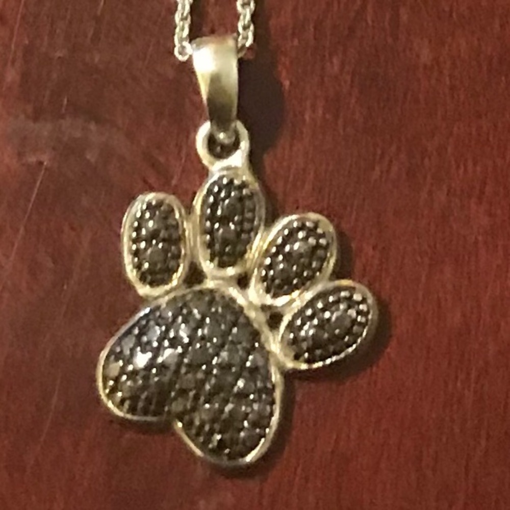 Black Crystal Paw Neclace